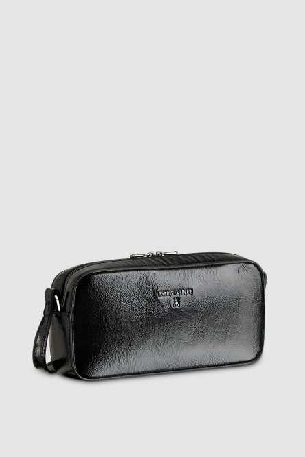Мини-сумка через плечо на молнии, Черный, Patrizia Pepe