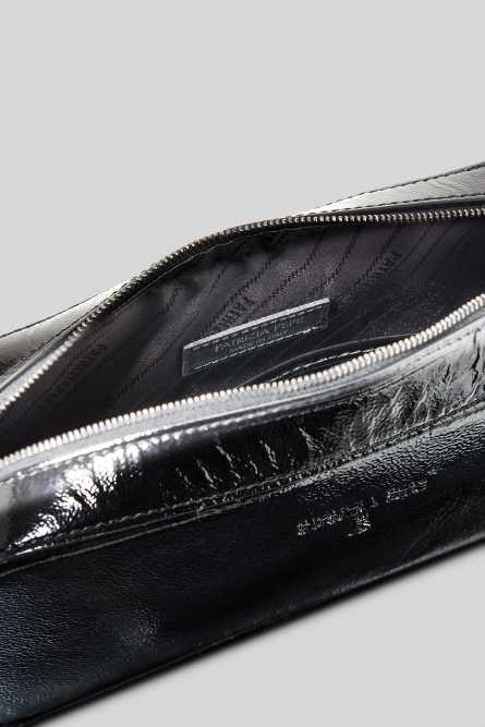 Мини-сумка через плечо на молнии, Черный, Patrizia Pepe