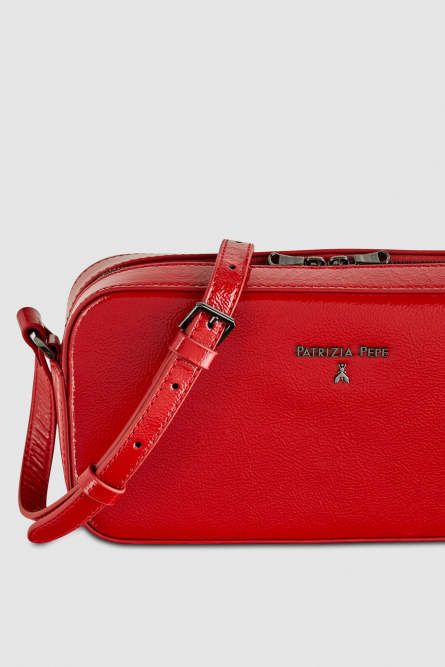 Мини-сумка через плечо на молнии, Красный, Patrizia Pepe
