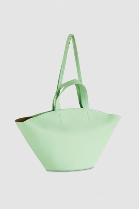 Shopping bag in pelle, Verde, Patrizia Pepe