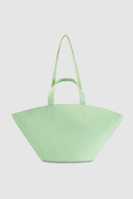 Shopping bag in pelle, Verde, Patrizia Pepe