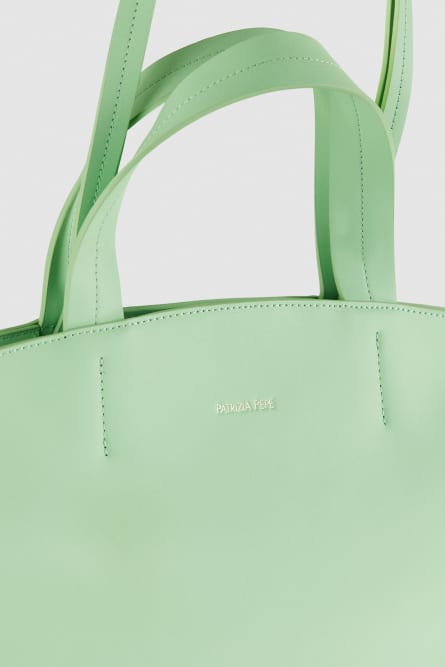 Shopping bag in pelle, Verde, Patrizia Pepe