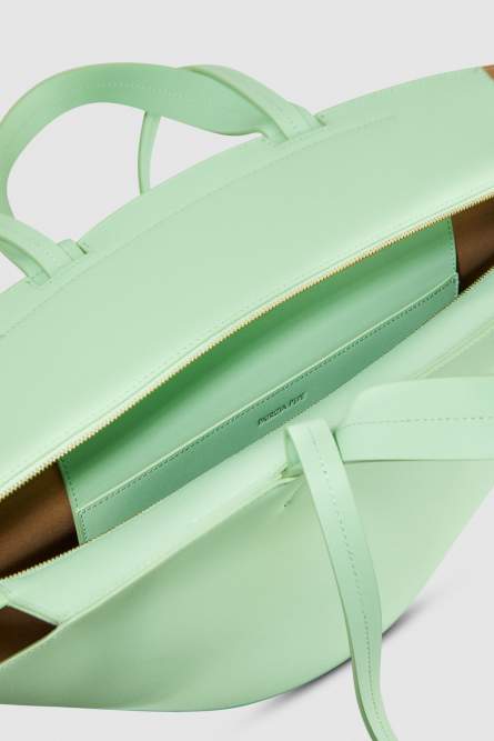 Shopping bag in pelle, Verde, Patrizia Pepe