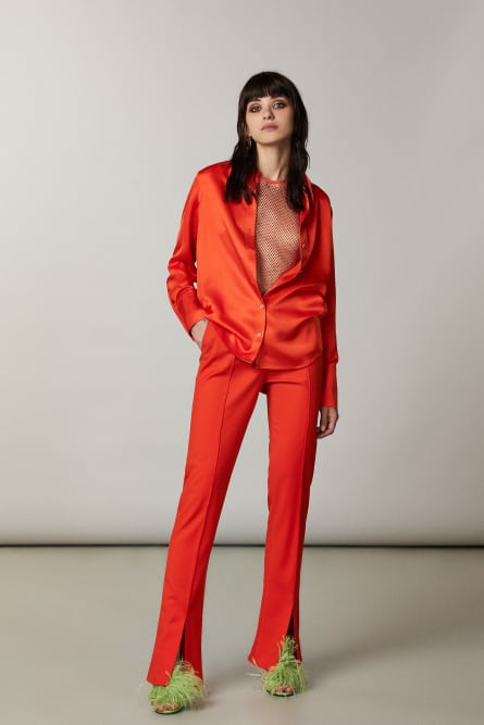 Camicia manica lunga polso alto, Arancione, Patrizia Pepe