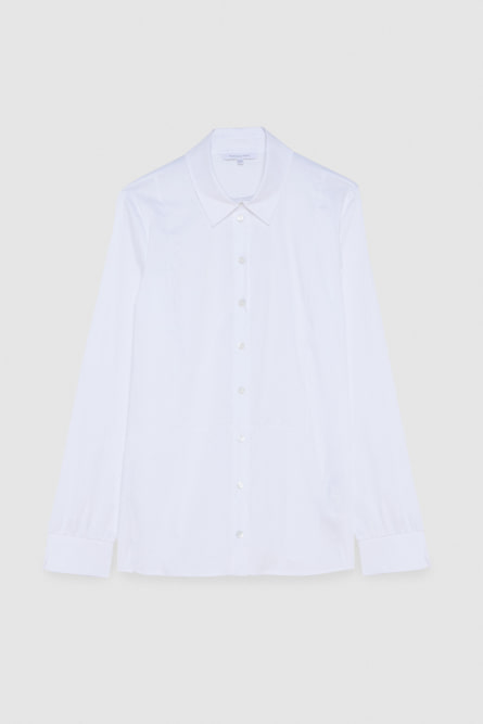 Shirt with stretch shirt-front detail, White, Patrizia Pepe