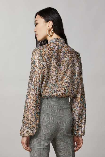 Animal-print silk shirt, Multicolor, Patrizia Pepe