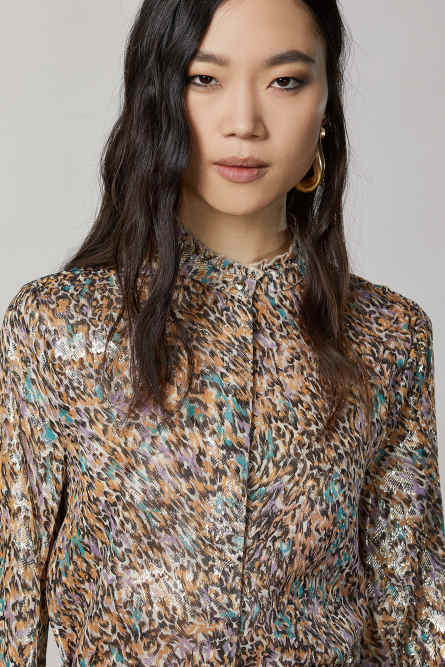 Animal-print silk shirt, Multicolor, Patrizia Pepe