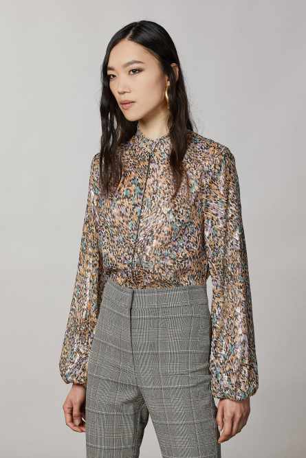 Animal-print silk shirt, Multicolor, Patrizia Pepe