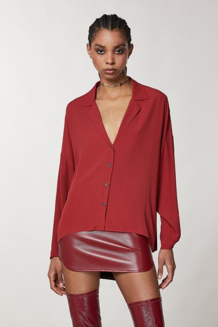 Slim viscose jacket, Red, Patrizia Pepe