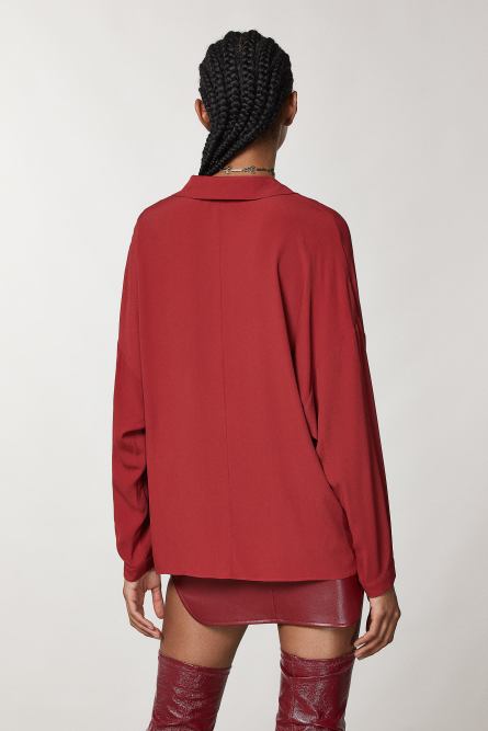 Slim viscose jacket, Red, Patrizia Pepe