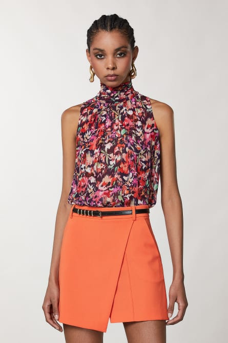 Patterned viscose top, Multicolor, Patrizia Pepe