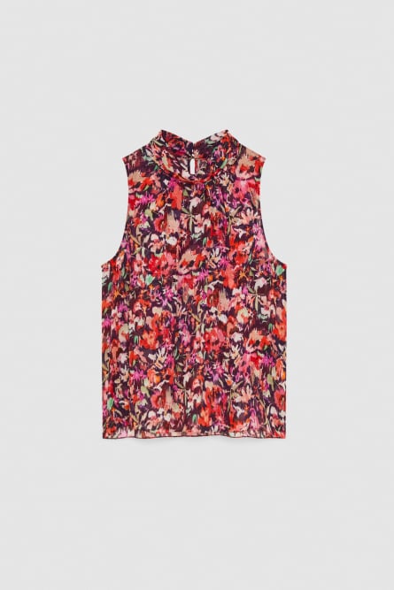 Patterned viscose top, Multicolor, Patrizia Pepe