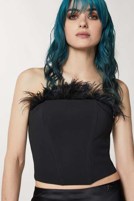 Corset, Black, Patrizia Pepe