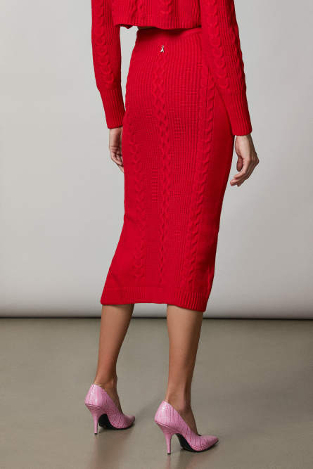 Midirock aus Viskose, Rot, Patrizia Pepe