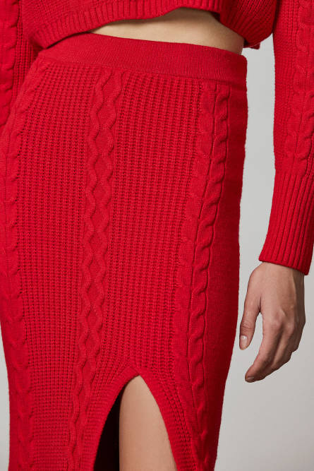 Midirock aus Viskose, Rot, Patrizia Pepe