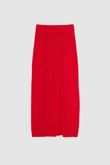 Midirock aus Viskose, Rot, Patrizia Pepe