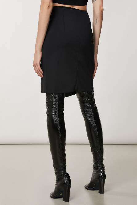 ESSENTIAL crepe pencil skirt, Black, Patrizia Pepe