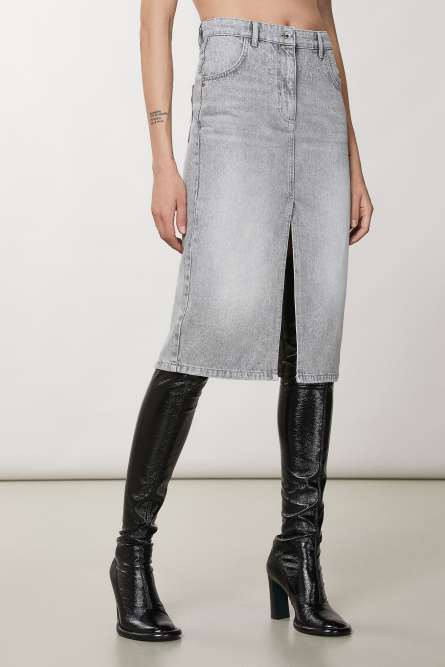 Cotton pencil skirt, Grey, Patrizia Pepe