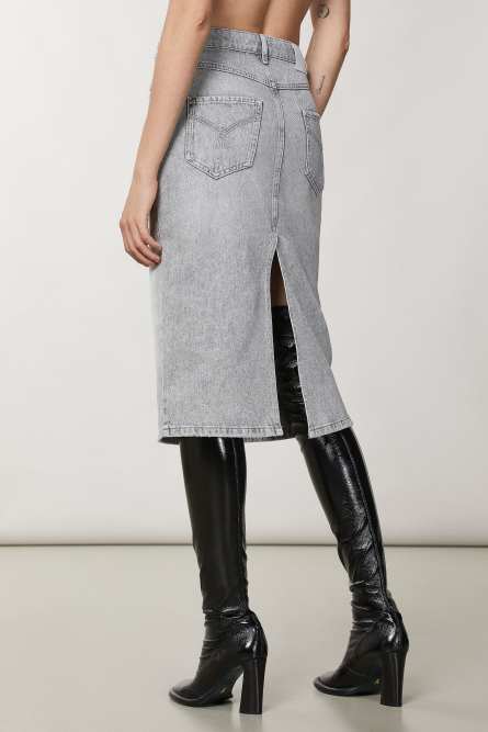 Cotton pencil skirt, Grey, Patrizia Pepe