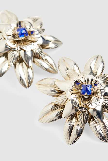 Серьги из латуни и кристаллов, Серый, Patrizia Pepe