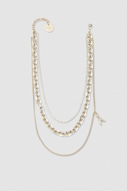 Brass and glass necklace, Gold, Patrizia Pepe