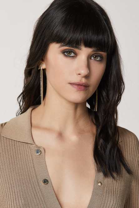 Brass and glass earrings, Gold, Patrizia Pepe