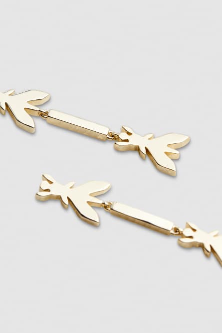 Orecchini pendente in ottone, Oro, Patrizia Pepe