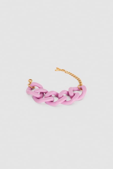 Fly pendant-adorned Maxi Chain bracelet, Pink, Patrizia Pepe