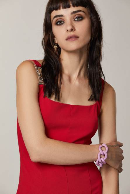 Fly pendant-adorned Maxi Chain bracelet, Pink, Patrizia Pepe
