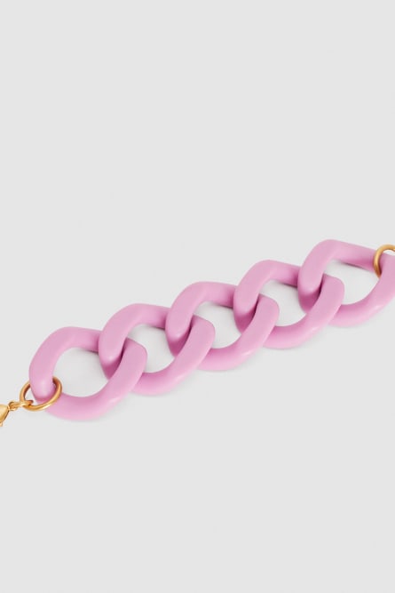 Fly pendant-adorned Maxi Chain bracelet, Pink, Patrizia Pepe