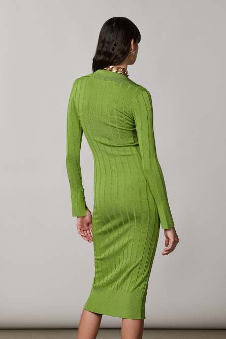 Rib-knit maxi cardigan, Green, Patrizia Pepe