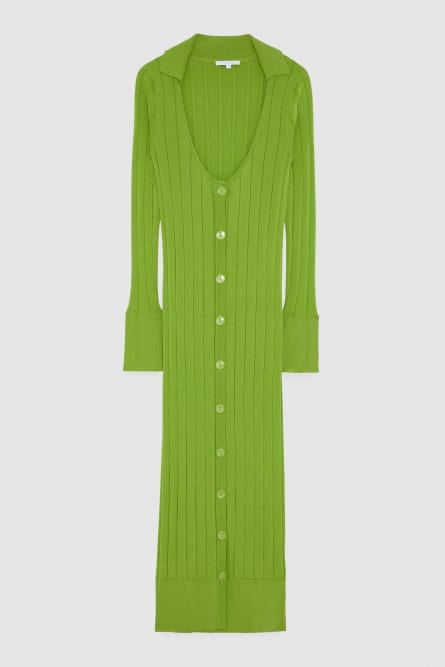 Rib-knit maxi cardigan, Green, Patrizia Pepe