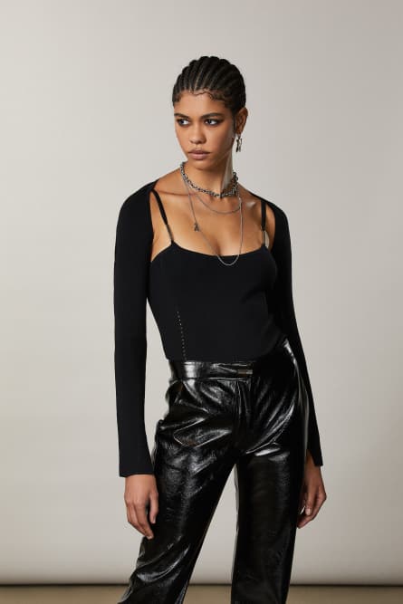 Eng anliegender Langarm-Bolero, Schwarz, Patrizia Pepe