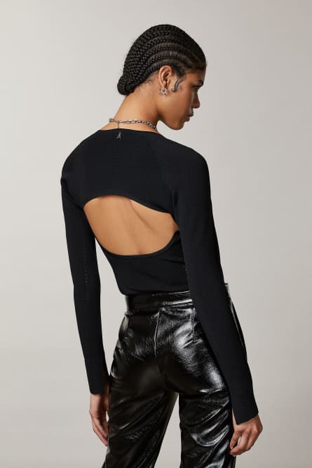 Eng anliegender Langarm-Bolero, Schwarz, Patrizia Pepe