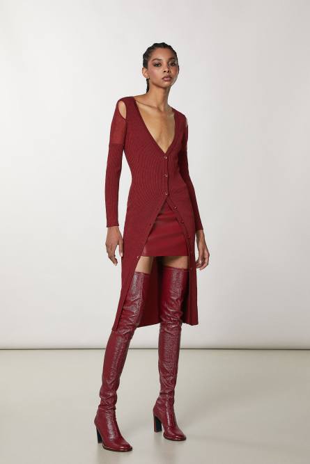 ESSENTIAL viscose cardigan, Red, Patrizia Pepe