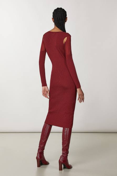 ESSENTIAL viscose cardigan, Red, Patrizia Pepe