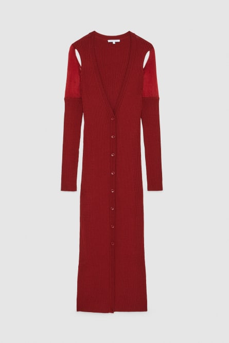 ESSENTIAL viscose cardigan, Red, Patrizia Pepe