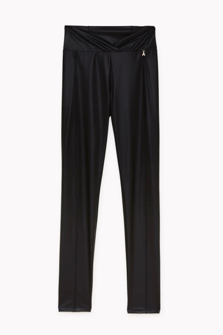 Leggings aus Kunstleder, Schwarz, Patrizia Pepe