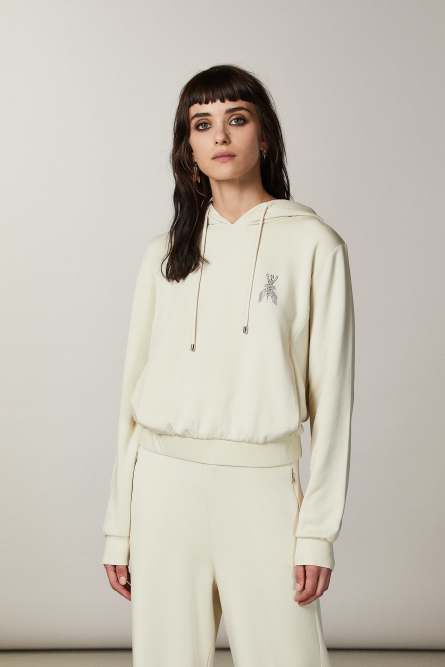 Brushed hoodie, Beige, Patrizia Pepe