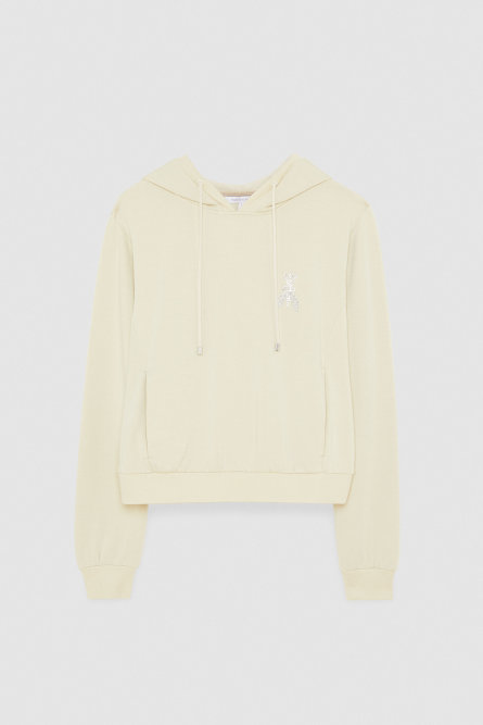Brushed hoodie, Beige, Patrizia Pepe