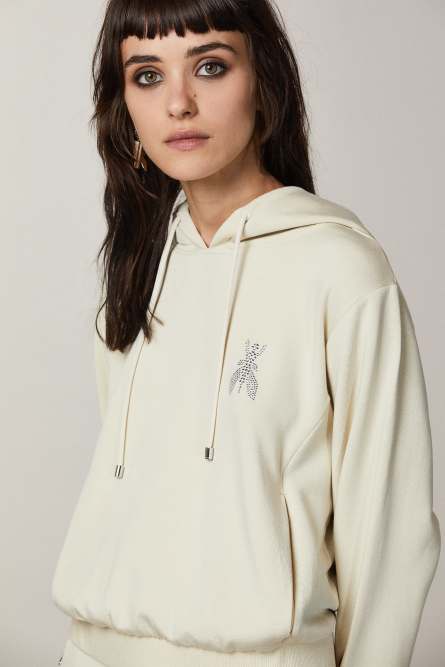 Brushed hoodie, Beige, Patrizia Pepe