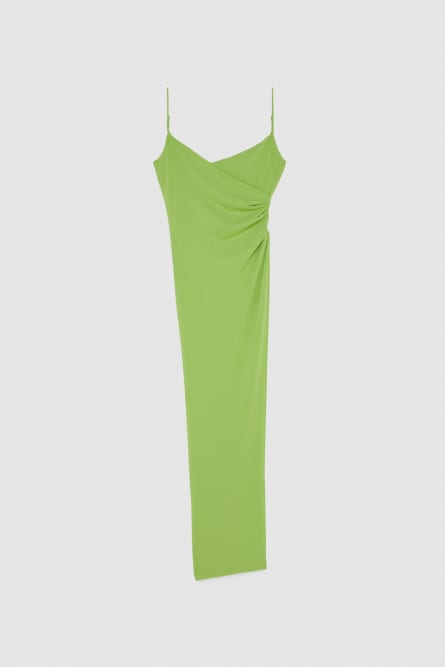 V-neck asymmetric top, Green, Patrizia Pepe