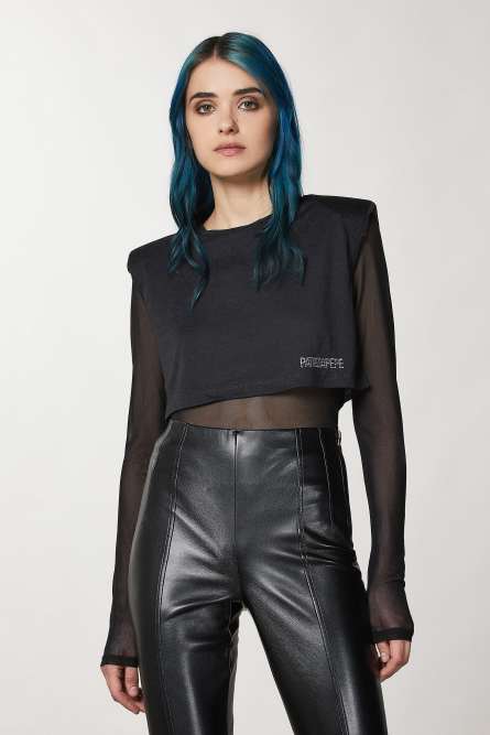 Soft jersey T-shirt, Black, Patrizia Pepe