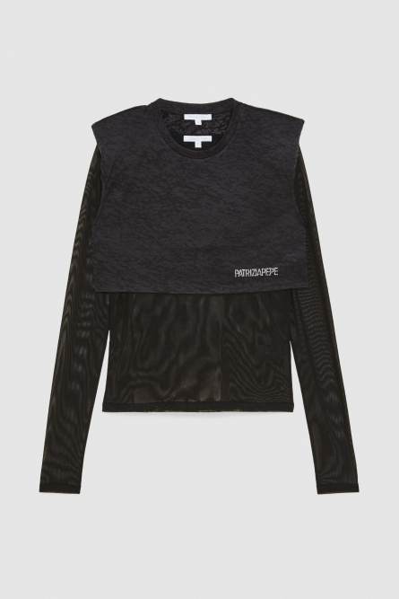 Soft jersey T-shirt, Black, Patrizia Pepe