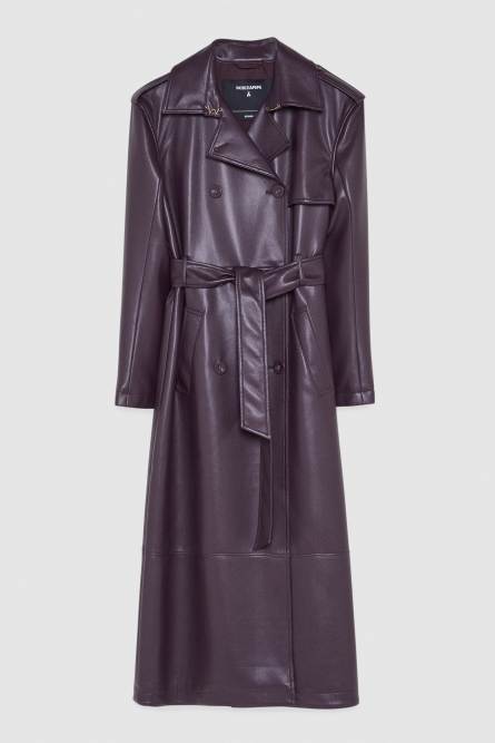 Belted trench coat, Purple, Patrizia Pepe