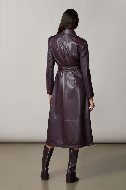 Belted trench coat, Purple, Patrizia Pepe