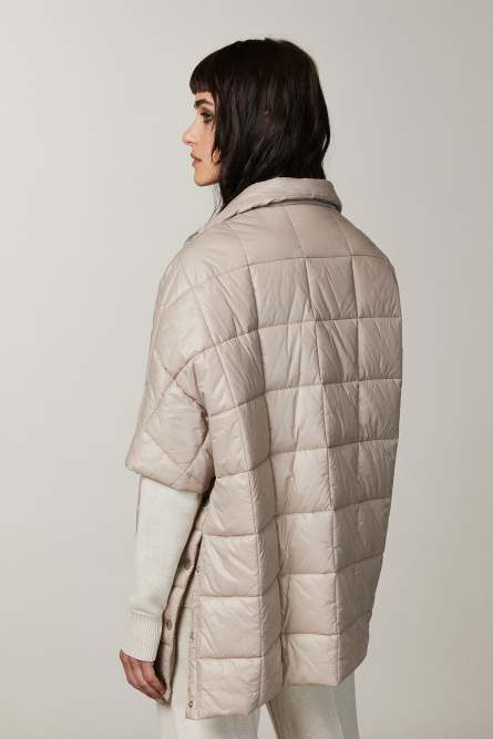 Short-sleeved quilted cape, Beige, Patrizia Pepe