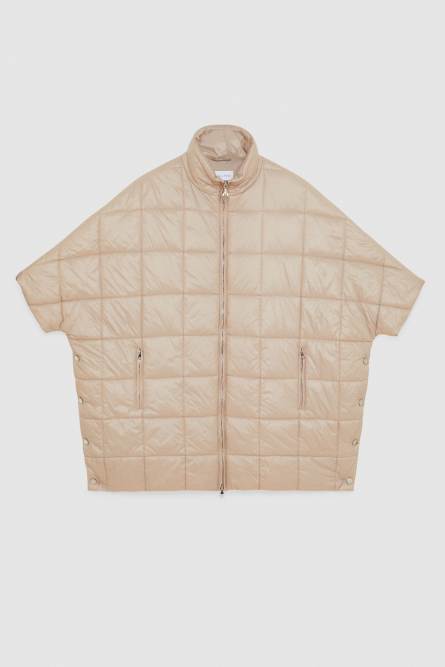 Short-sleeved quilted cape, Beige, Patrizia Pepe