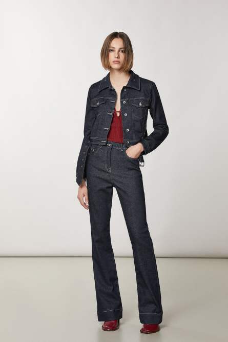 Schmale Jacke aus Denim, Blau, Patrizia Pepe