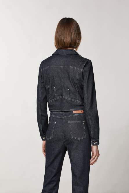 Schmale Jacke aus Denim, Blau, Patrizia Pepe